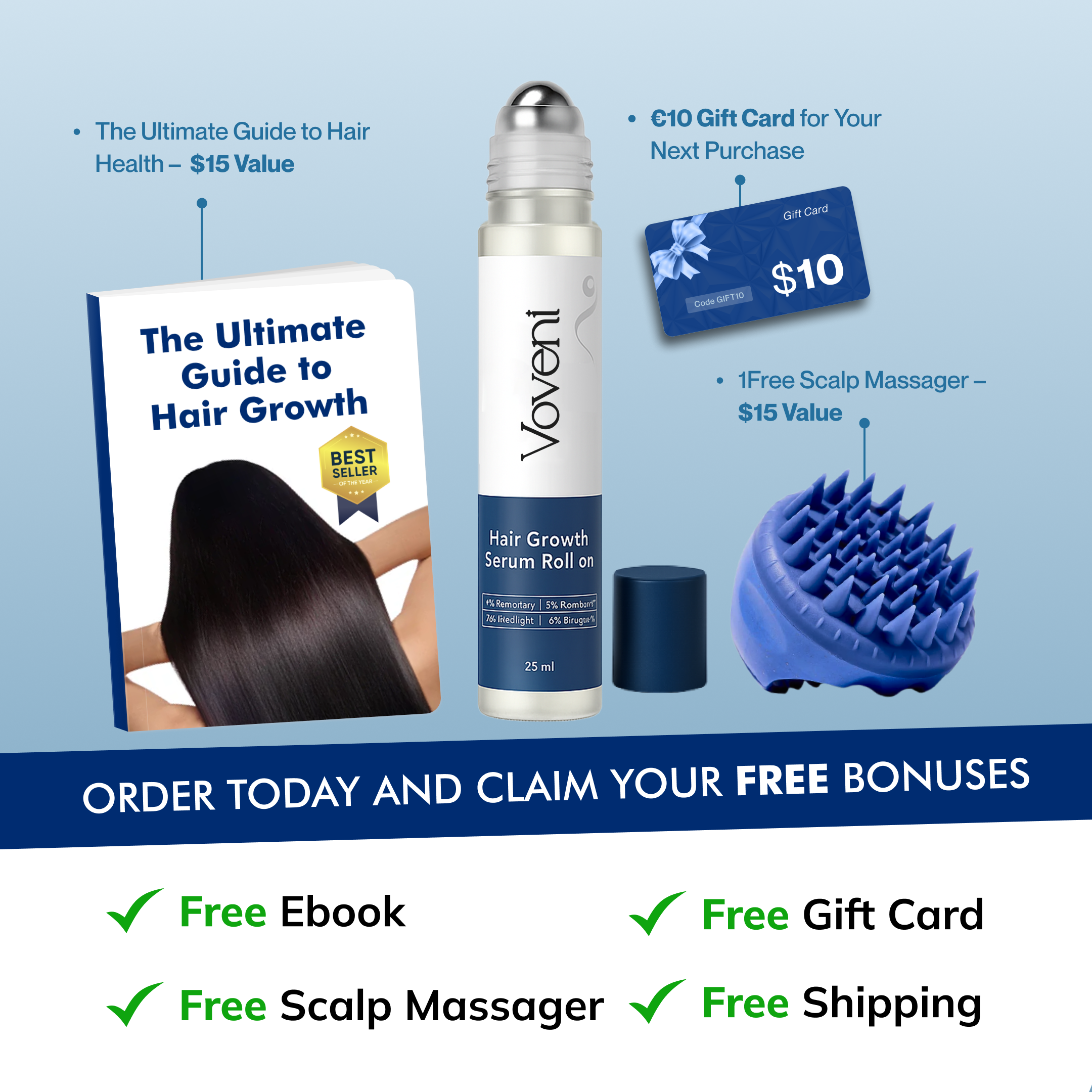 Voveni- Advanced Hair Growth Roll-On Serum (50% OFF)